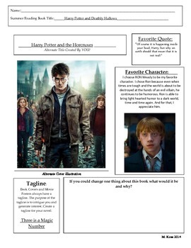 Mini Book Report (Movie Poster) (Includes Example) by Koss ...