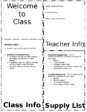 Meet the Teacher/Mini Booklet Template