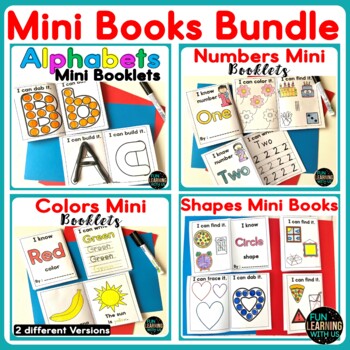 Preview of Mini Books Bundle - Alphabets Numbers Colors & Shapes
