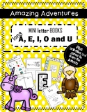 Mini Books Long Sound A, E, I, O, U games, activities, writing