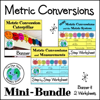Preview of Mini-Bundle - 2 Metric Conversions Worksheets and Banner