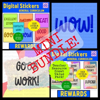 Preview of Mini Bundle - Digital Stickers - Distance Learning - Text Only