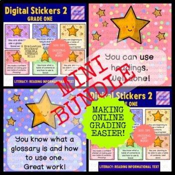 Preview of Mini Bundle: Digital Stickers Easy Grading Reading: Informational Texts