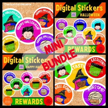 Preview of Mini Bundle - Digital Stickers  - Praise and Reward - Happy Halloween!