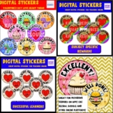 Distance Learning Valentine's Day Love Hearts Digital Stickers