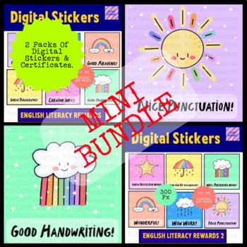 Preview of Mini Bundle English Language Arts Digital Stickers for Google Apps and Seesaw