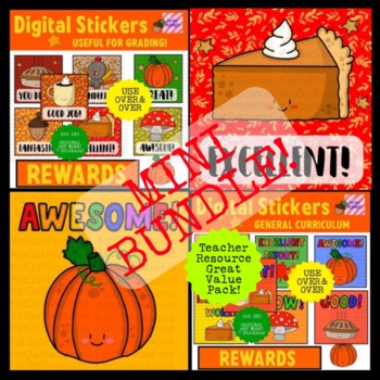 Preview of Mini Bundle Thanksgiving Fall Digital Stickers - Autumn - Praise -  SeeSaw™️