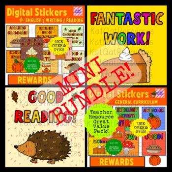 Preview of Mini Bundle - Fall Digital Stickers - Autumn - Praise - For Use With SeeSaw™️etc