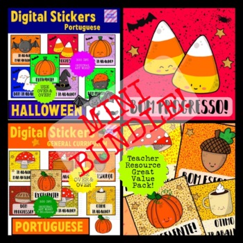 Preview of Mini Bundle Fall and Halloween Digital Stickers For Seesaw or Google Classroom