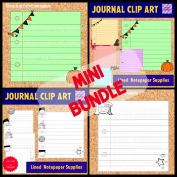 Preview of Mini Bundle - Halloween Digital Notepaper For Teacher Creators / Worksheets