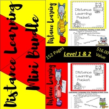 Preview of Mini Bundle In-Person or Distance Learning Packets Level 1 and Level 2 Sp. Ed.
