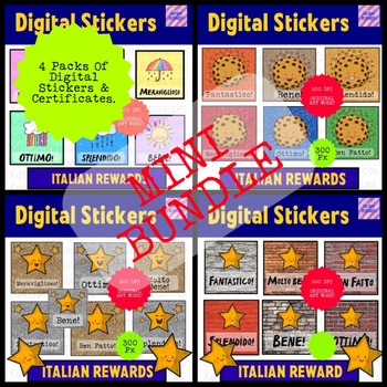 Preview of Mini Bundle - Italian Digital Reward Stickers for Google  SeeSaw 0091