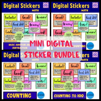 Preview of Mini Bundle KG Maths Digital Stickers For Seesaw or Google Classroom