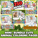 Mini Bundle-Pop Art 250 Cute Animal Coloring Pages + Space