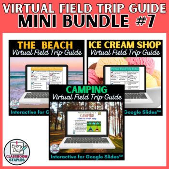 Preview of Mini Bundle of Virtual Field Trip Guides | Interactive Google Slides™ Summer Fun