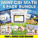 Mini CSI Math Mystery Bundle. 5 Pack Fun Short Math Activi