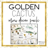 Mini Cactus Classroom Decor Bundle - Golden Cactus