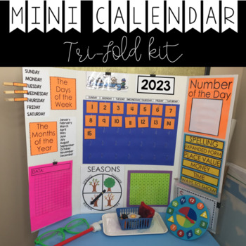 Mini Calendar Display (Trifold Presentation Board) by The Blue Brain Teacher