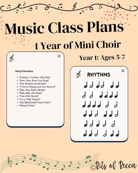 Preview of Music Class: 1 year choir lesson plans - 1st