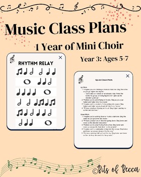 Preview of Mini Choir - full year lesson plan 3
