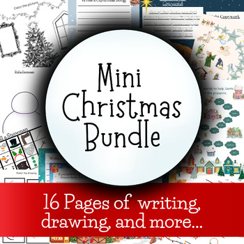 Preview of Mini Christmas Bundle | Creative Writing | Drawing | Scavenger Hunt and more!