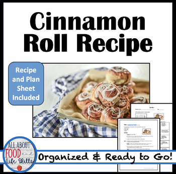 Preview of Food Lesson Activity Mini Cinnamon Rolls Recipe