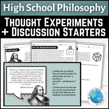 Preview of Philosophy Discussion Prompts and Thought Experiments Bell Ringers High School