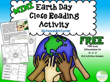 Preview of Mini Earth Day Close Read FREEBIE