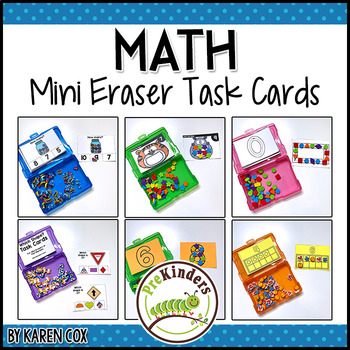 Preview of Mini Eraser Activities: Math Task Cards | Pre-K, Preschool