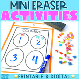 Mini Eraser Activity Pack for Math and ELA Printable and I