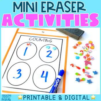 Preview of Mini Eraser Activity Pack | Math & Literacy Centers and Activities | Centers