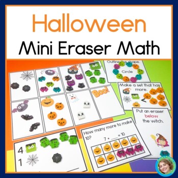 Preview of Halloween Mini Eraser Math | Addition Subtraction Number Shape and More