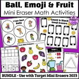 Mini Eraser Math Activities BUNDLE | Fruit, Emoji, Sports 