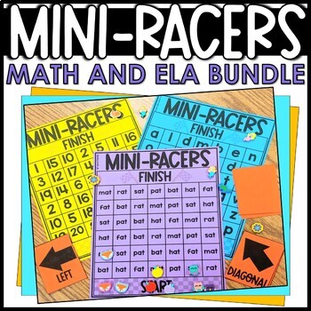 Preview of Mini Eraser Math & ELA Game Boards for Kindergarten & First Grade