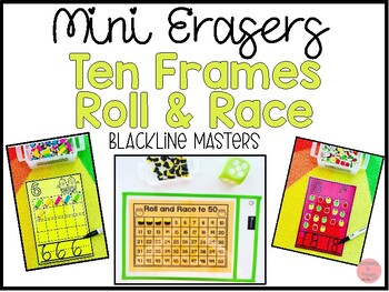 Preview of Mini Eraser Ten Frames and Roll & Race