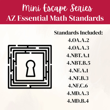 Preview of Mini Escape Series for AZ Essential Math Standards AASA Test Prep