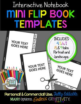 Preview of Mini Flip Book Templates for Interactive Notebooks Personal and Commercial Use