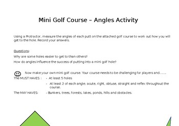 Preview of Mini Golf Course Angles Activity