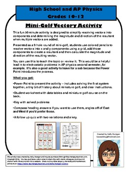 Preview of Mini-Golf Vector Activity - Adding Multiple Vectors