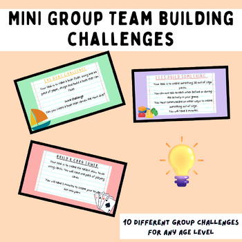 Preview of Mini Group Team building challenges activties