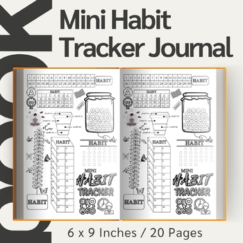 Preview of Mini Habit Tracker Journal / Editable Canva Template