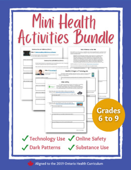 Preview of Mini Health Activities Bundle (Includes 5 activities)