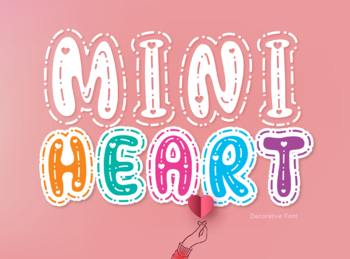 Preview of Mini Heart : Procreate fonts 2 family Digital Fonts otf, ttf, Decorative font
