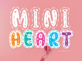 Mini Heart : Procreate fonts 2 family Digital Fonts otf, t