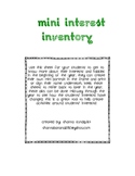 Mini-Interest Inventory/Student Questionnaire