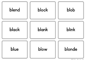 Preview of Mini "L Blends" Word Cards