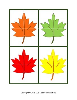 Mini Leaf Puzzles and Worksheet by CC's Classroom Creations | TpT