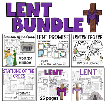 Preview of Lent Bundle - Lenten promise - Lent activity - Lenten Prayer - Lent