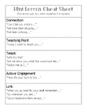 Mini Lesson Cheat Sheet- Reading and Writing Workshop Lucy