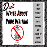 WRITING: Don't Write About Your Writing Mini-Lesson and Activity